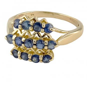 9ct gold Sapphire Multi-stone Ring size J